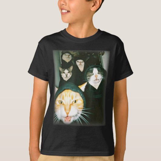Cat Gang Meme Funny Chaotic Cats Unhinged Feline H T-shirt (Voorkant)