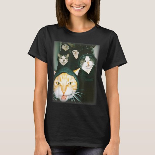 Cat Gang Meme Funny Chaotic Cats Unhinged Feline H T-shirt (Voorkant)