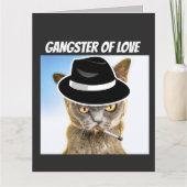 CAT GANGSTER BIRTHDAY OVERGEZET Wenskaart Kaart (Voorkant)