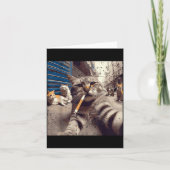 Cat Gangster Street Cats Selfie Funny Meme Humor M Kaart (Voorkant)