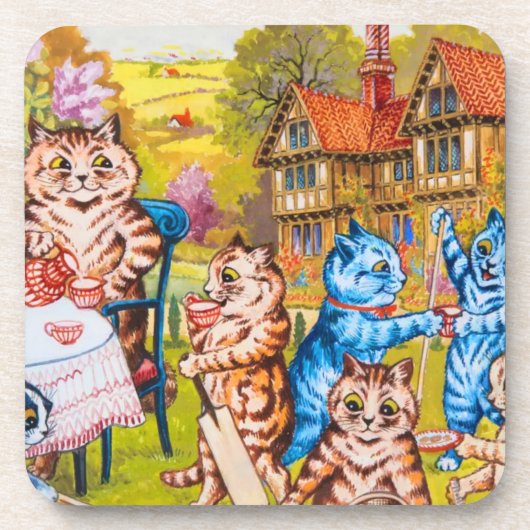 Cat Garden Party Bier Onderzetter (Voorkant)