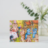 Cat Garden Party Briefkaart (Staand voorkant)
