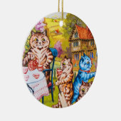 Cat Garden Party Keramisch Ornament (Rechts)