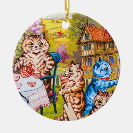 Cat Garden Party Keramisch Ornament (Voorkant)