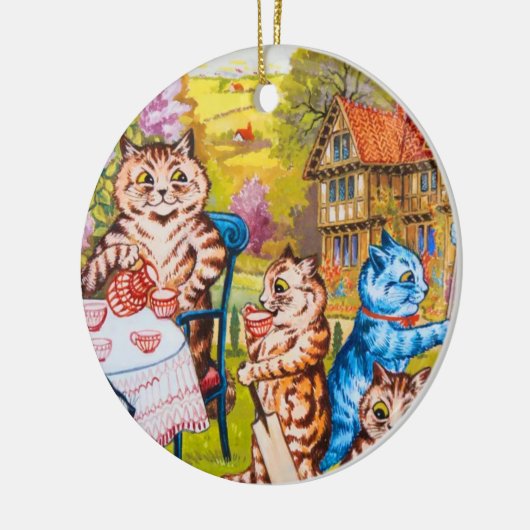 Cat Garden Party Keramisch Ornament (Links)
