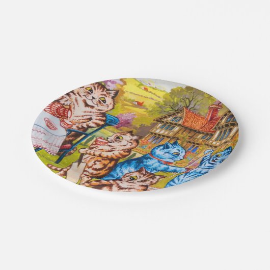 Cat Garden Party Papieren Bordje (Gekanteld)