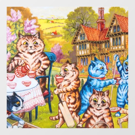 Cat Garden Party Raamsticker (Vel)