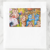 Cat Garden Party Rechthoekige Sticker (Tas)