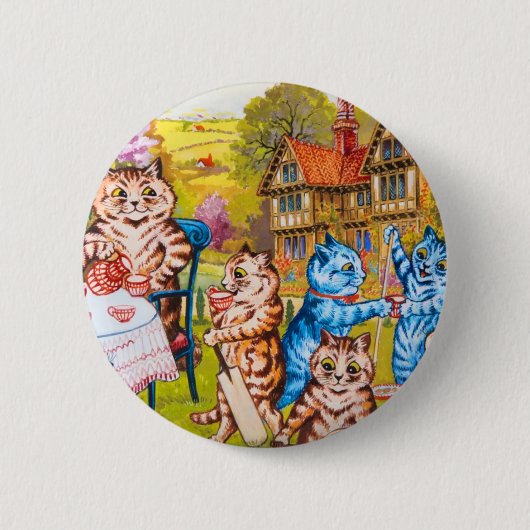 Cat Garden Party Ronde Button 5,7 Cm (Voorkant)