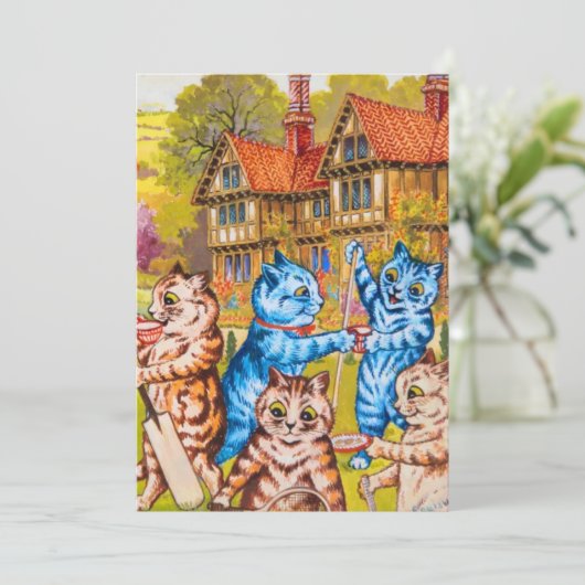 Cat Garden Party Save The Date (Staand voorkant)