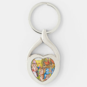 Cat Garden Party Sleutelhanger