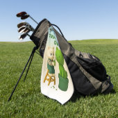 Cat Gardener Topiary Trim Mode Surreal Golfhanddoek (Groen)