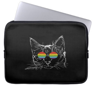 Cat Gay Pride LGBT Rainbow Sunbribribril Laptop Sleeve