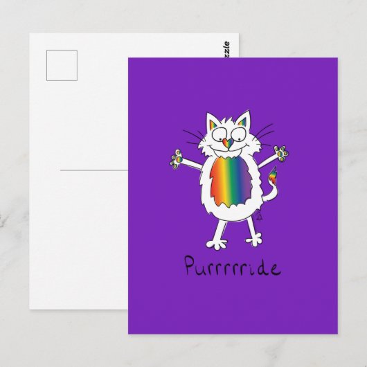Cat Gay Pride LGBTQ Briefkaart (Voorkant / Achterkant)