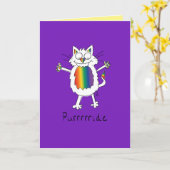Cat Gay Pride LGBTQ Kaart (Gele Bloem)