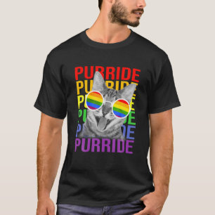 Cat Gay Pride Rainbow Flag Sunglasses LGBTQ P T-shirt