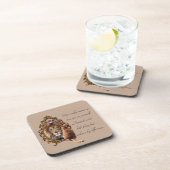 Cat Gazing Mirror Lion Inspirerend tekst  Bier Onderzetter (Rechterzijde)