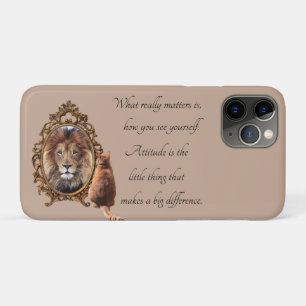 Cat Gazing Mirror Lion Inspirerend tekst Case-Mate iPhone Case