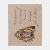 Cat Gazing Mirror Lion Inspirerend tekst Fleece Deken (Voorkant)