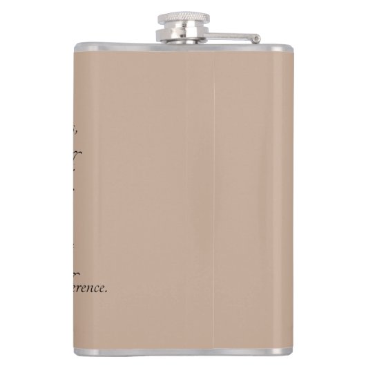 Cat Gazing Mirror Lion Inspirerend tekst  Heupfles (Achterkant)