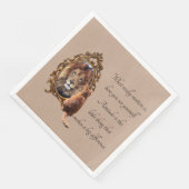 Cat Gazing Mirror Lion Inspirerend tekst  Servet (Hoek)