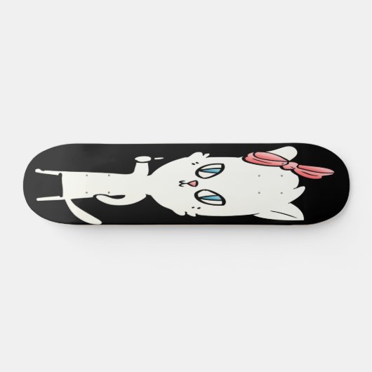 Cat geeft duim op symbool persoonlijk skateboard (Horizontaal)