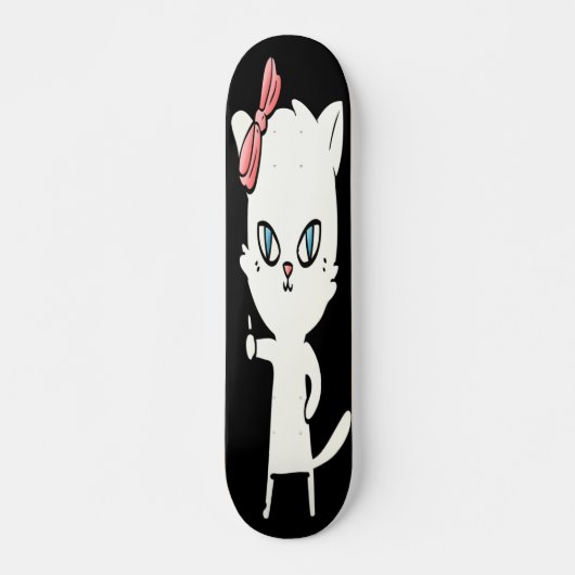 Cat geeft duim op symbool persoonlijk skateboard (Voorkant)