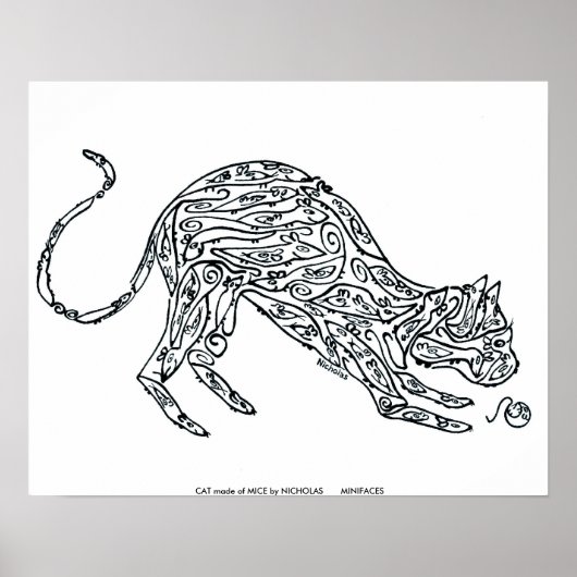 CAT gemaakt van MICE door NICHOLAS MINI... Poster (Voorkant)