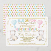 Cat Gender Reveal Kitten Baby shower Boy of Girl Kaart (Voorkant / Achterkant)