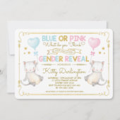 Cat Gender Reveal Kitten Baby shower Boy of Girl Kaart (Voorkant)