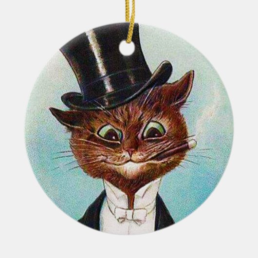 Cat Gentleman, Louis Wain Keramisch Ornament (Voorkant)