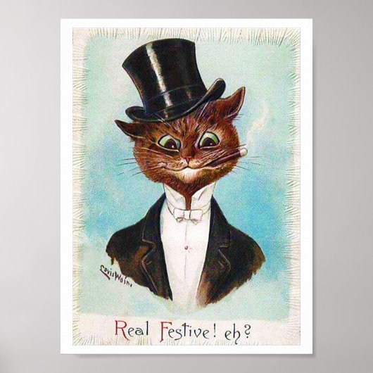 Cat Gentleman, Louis Wain Poster (Voorkant)