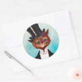 Cat Gentleman, Louis Wain Ronde Sticker (Envelop)