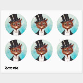 Cat Gentleman, Louis Wain Ronde Sticker (Vel)