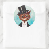 Cat Gentleman, Louis Wain Ronde Sticker (Tas)