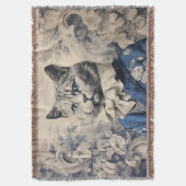 Cat Gentleman Toile de Jouy Chaton Noble Deken (Voorkant Verticaal)