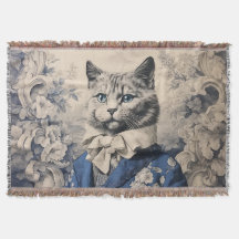  Cat Gentleman Toile de Jouy Chaton Noble