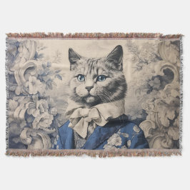  Cat Gentleman Toile de Jouy Chaton Noble Deken