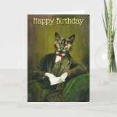  Cat Gentleman Verjaardag Kaart (Voorkant)
