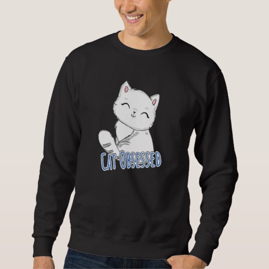 Cat geobsedeerd Cute Heart Trui (Voorkant)