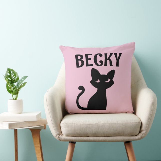 CAT GEPERSONALISEERDE NAAM TOEVOEGEN ROZE KUSSEN (Stoel)