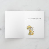 Cat Get Well Kaart (Binnen)