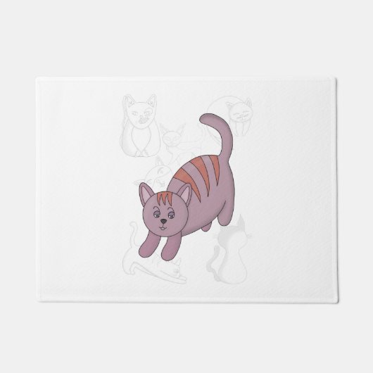 Cat getting ready to jump duvet cover deurmat (Voorkant)