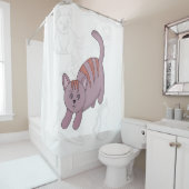 Cat getting ready to jump duvet cover douchegordijn (In situ)
