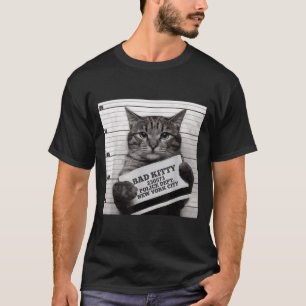 Cat Gevangenis Gevangene Bad Kat Mugshot voor Mann T-shirt