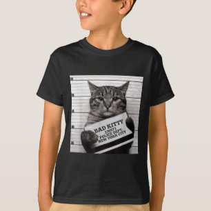 Cat Gevangenis Gevangene Bad Kat Mugshot voor Mann T-shirt