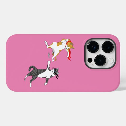 Cat gevecht Hoesje-Mate iPhone case (Achterkant (horizontaal))