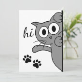 Cat Gezegde Hi Hallo Paw Print Gray Flat Card Kaart (Staand voorkant)