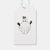 Cat Ghost Boo Halloween Funny Spooky Black Cat Cadeaulabel (Voorkant)
