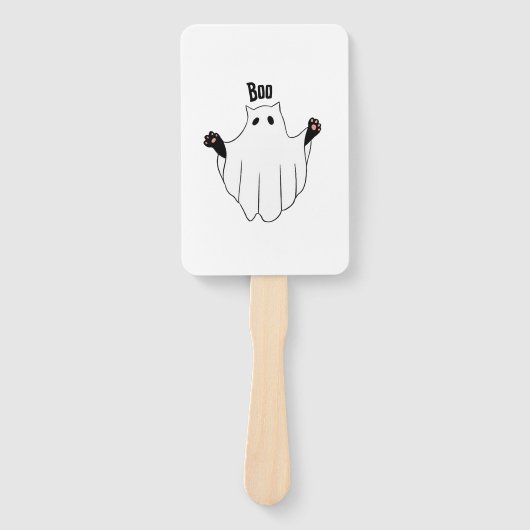 Cat Ghost Boo Halloween Funny Spooky Black Cat Handwaaier (Voorkant)